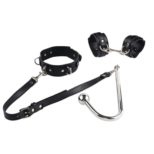 and Hook 5334 Collar Elegant Cuffs with Beaded Anal 1202